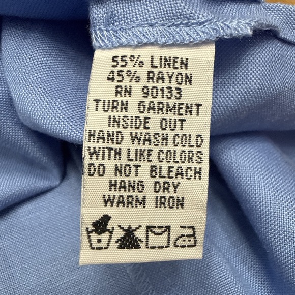 Bob Mackie linen blend shirt tank top set women's 2X blue embroidered flowers - Picture 12 of 15